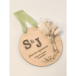 Placa Sois los siguientes con iniciales relieve y ramillete