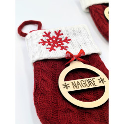 Calcetín navideño copo de nieve