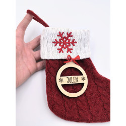 Calcetín navideño copo de nieve