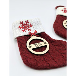 Calcetín navideño copo de nieve