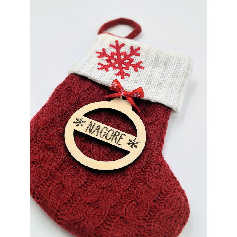 Calcetín navideño copo de nieve