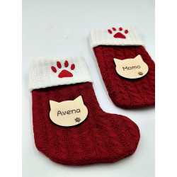 Calcetín navideño huella de mascota