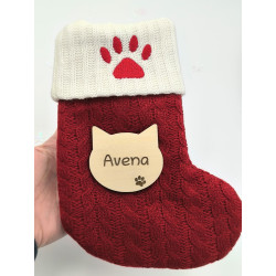 Calcetín navideño huella de mascota