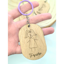 Llavero con dibujo infantil