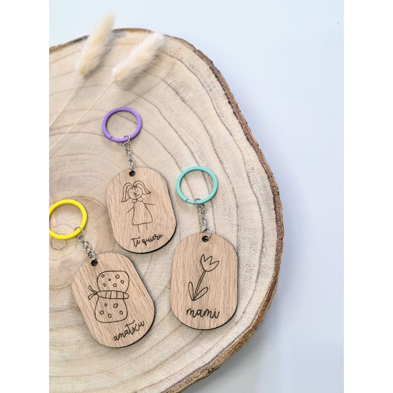 Llavero con dibujo infantil