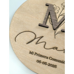 Placa con inicial Mi Primera Comunión