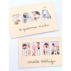 Marco fotos con letras papá-aita