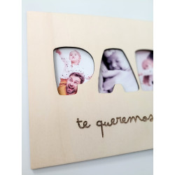 Marco fotos con letras papá-aita