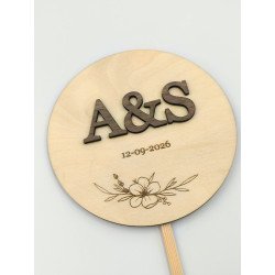 Cake Topper iniciales en...